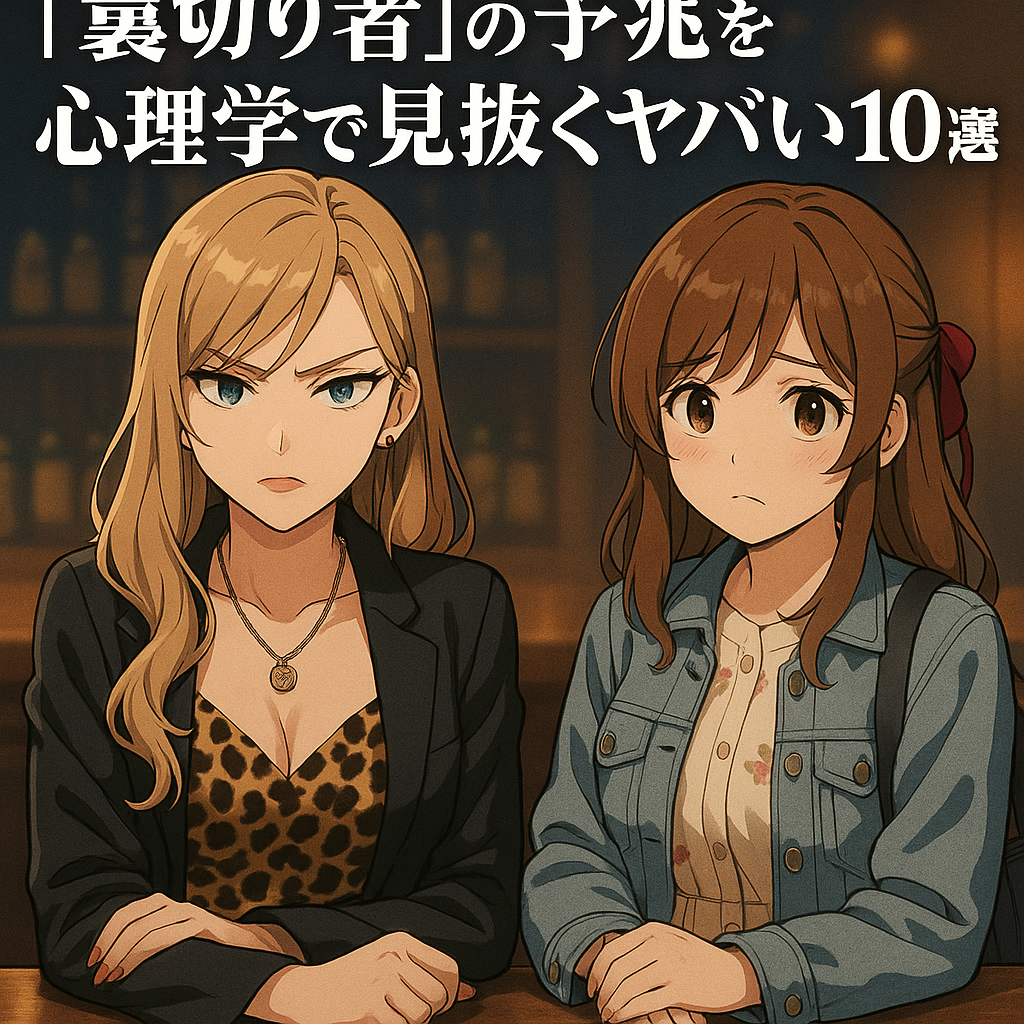 「夜のラウンジで鋭い視線を送るナジカと、不安げに寄り添うルミ。記事タイトルとヤバりみ！の著作権表記入り」