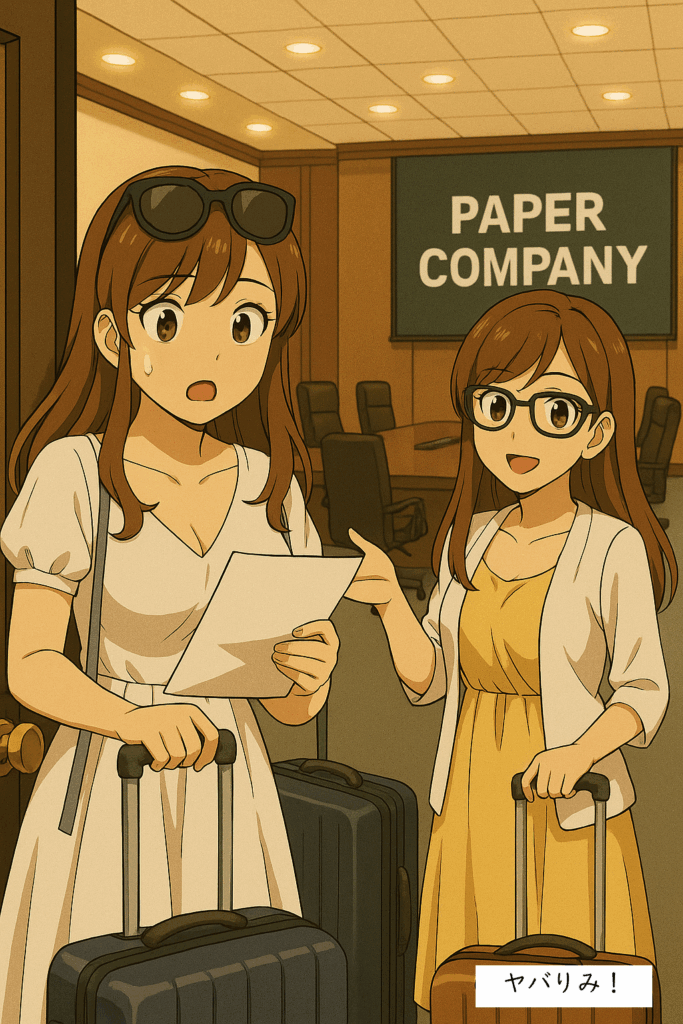 リコによるペーパーカンパニーの説明に驚くルミ