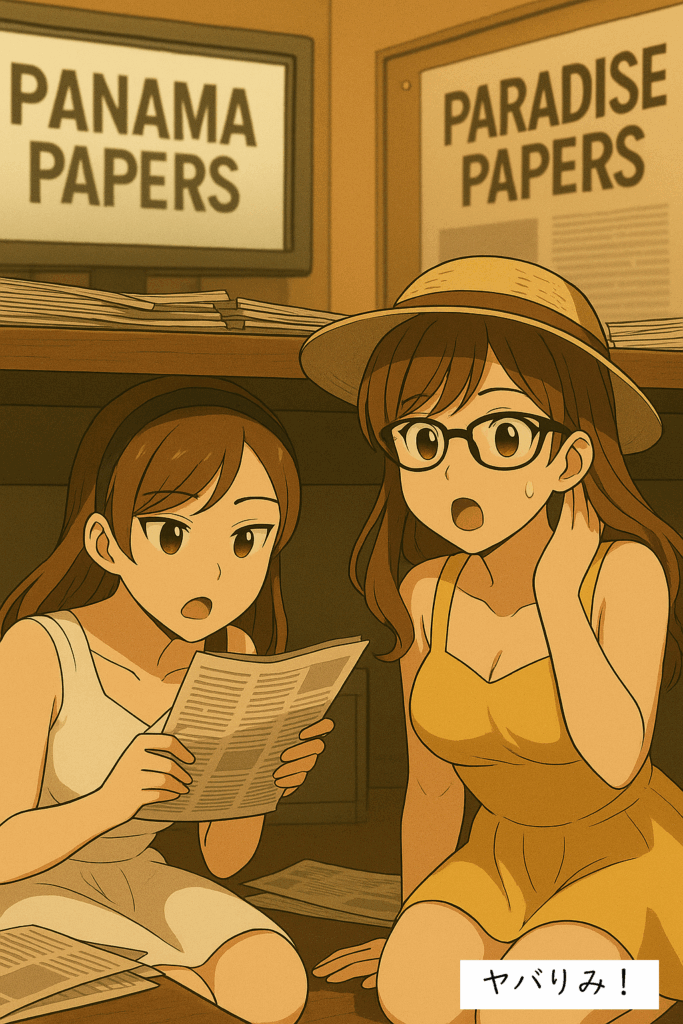 極秘文書を発見し、驚くリコとルミ