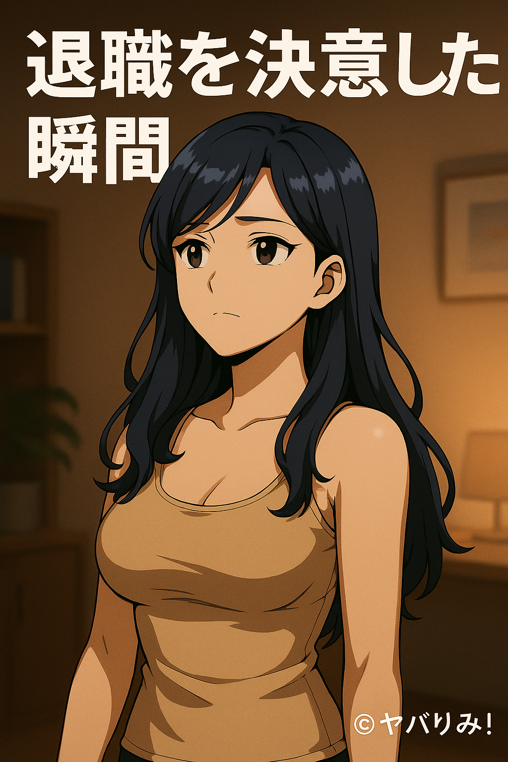 退職を決意し未来を見つめる女性リコのイラスト（©ヤバりみ！）