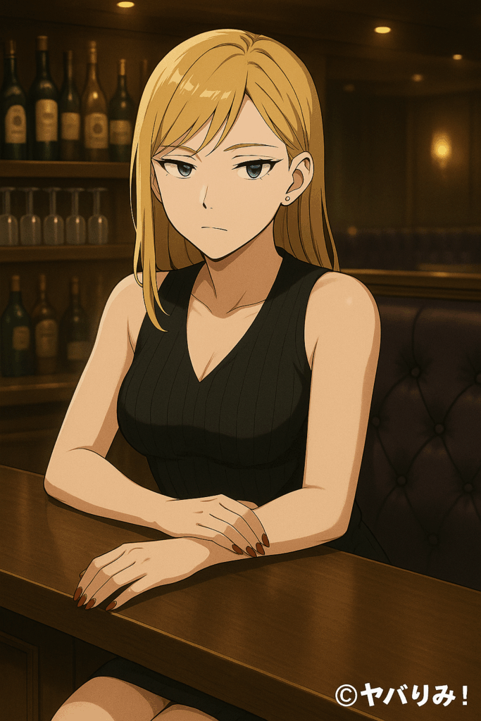 高級ラウンジで疲れたが理性的に語るナジカ