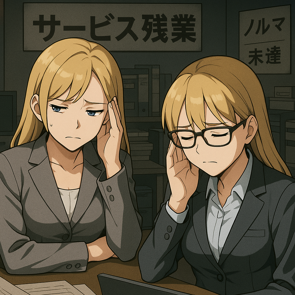 日本の企業のブラックな部分が伝わるイメージ画像