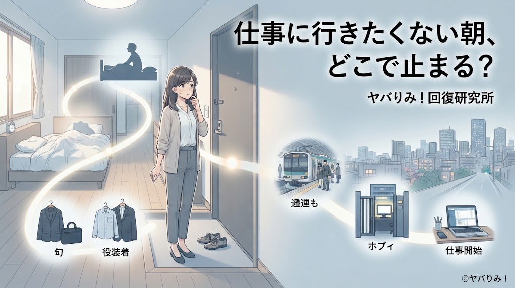 仕事に行きたくない朝、どこで止まる？「行きたくない」を7つの場面に分けて考える｜ヤバりみ！回復研究所
