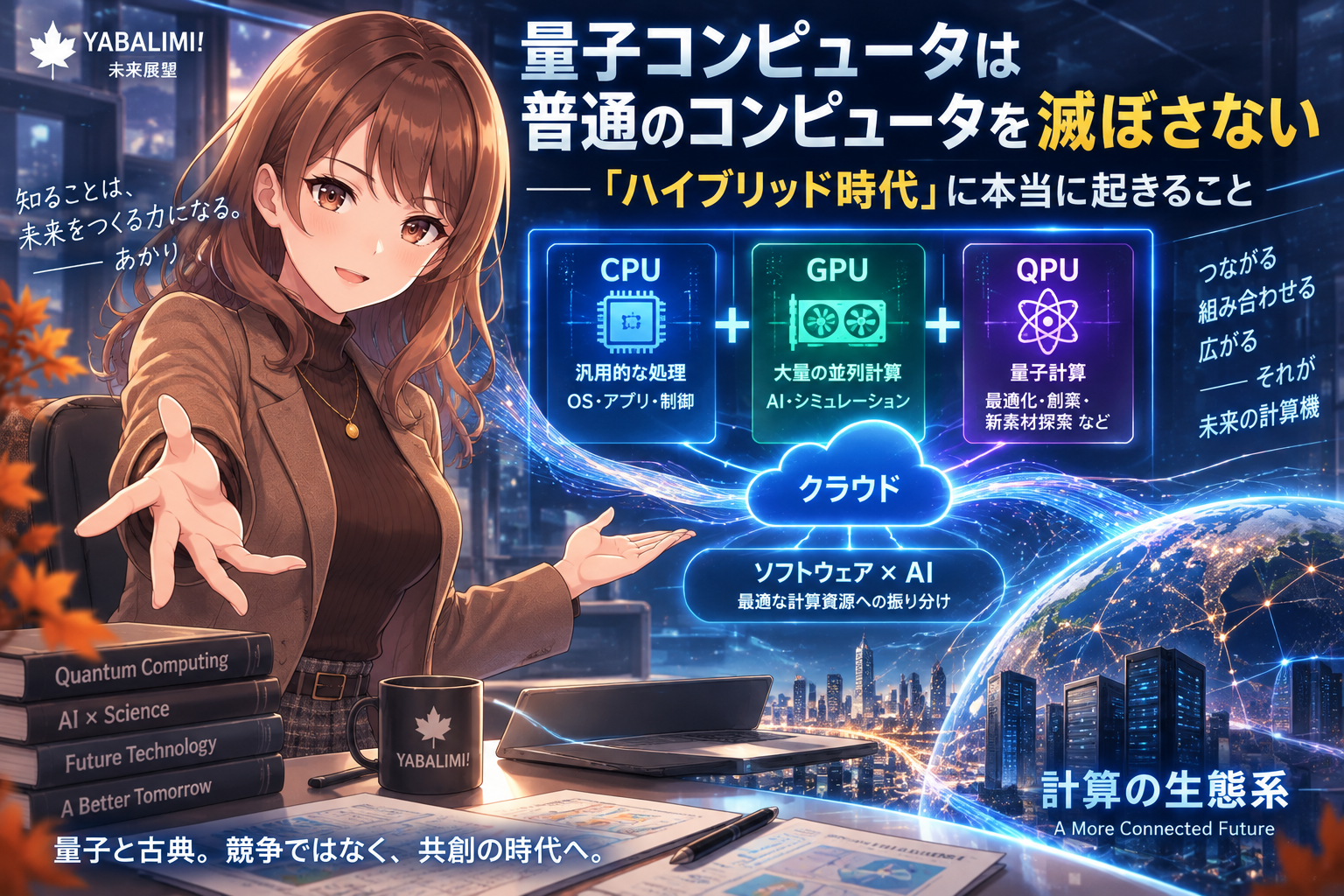 ヤバりみ！未来展望 第13回 量子コンピュータは普通のコンピュータを滅ぼさない――「ハイブリッド時代」に本当に起きること