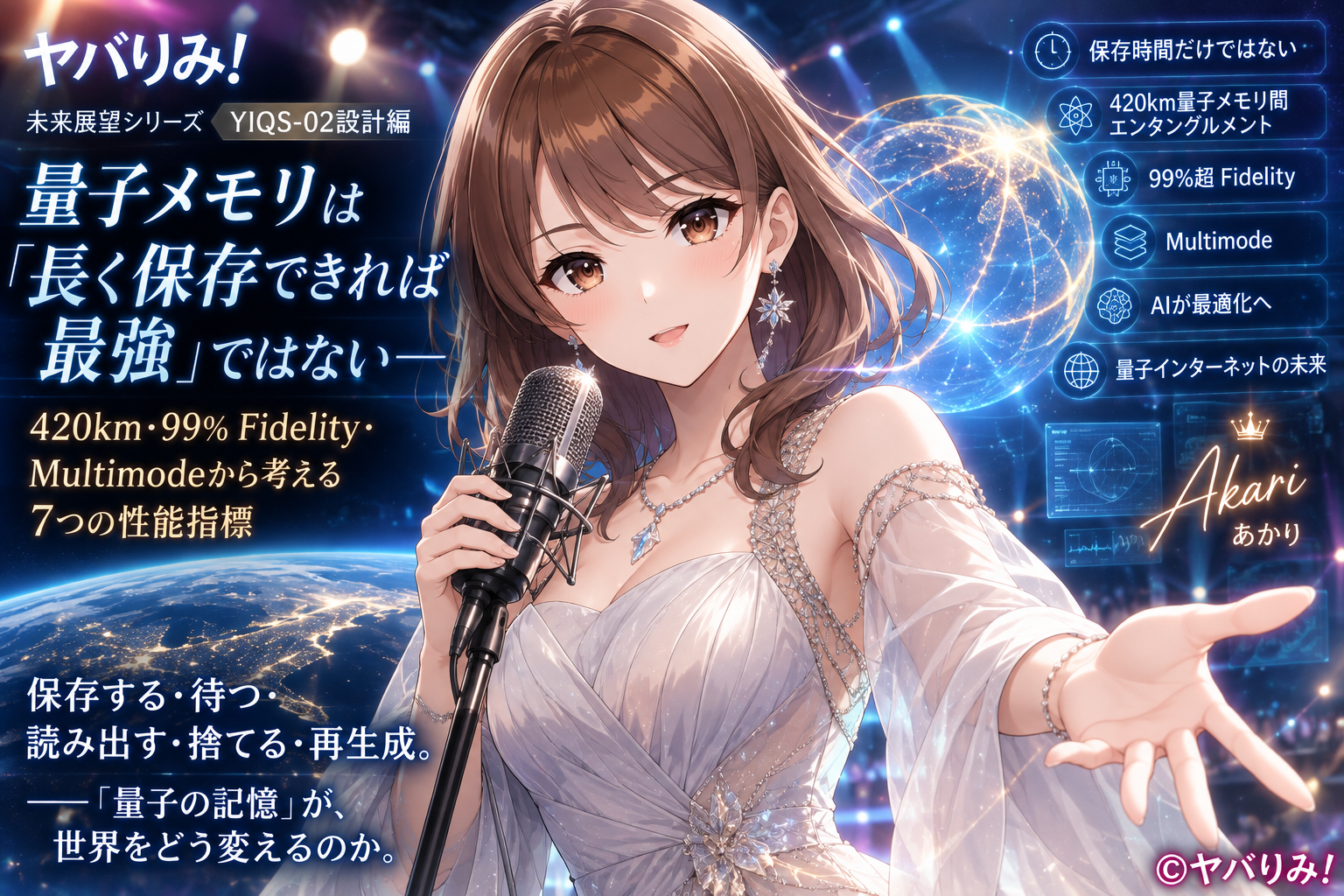 【YIQS-02設計編】量子メモリは「長く保存できれば最強」ではない――420km・99% Fidelity・Multimodeから考える7つの性能指標【ヤバりみ!未来展望 第11回】