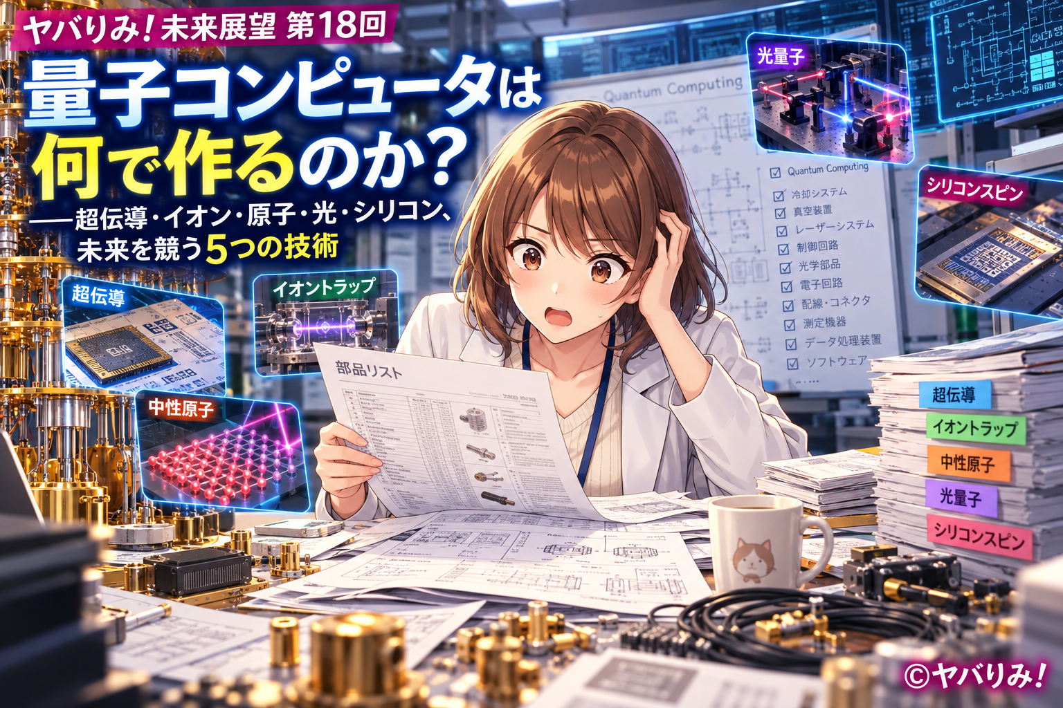 ヤバりみ!未来展望 第18回|量子コンピュータは何で作るのか?――超伝導・原子・光・シリコン、未来を競う5つの技術